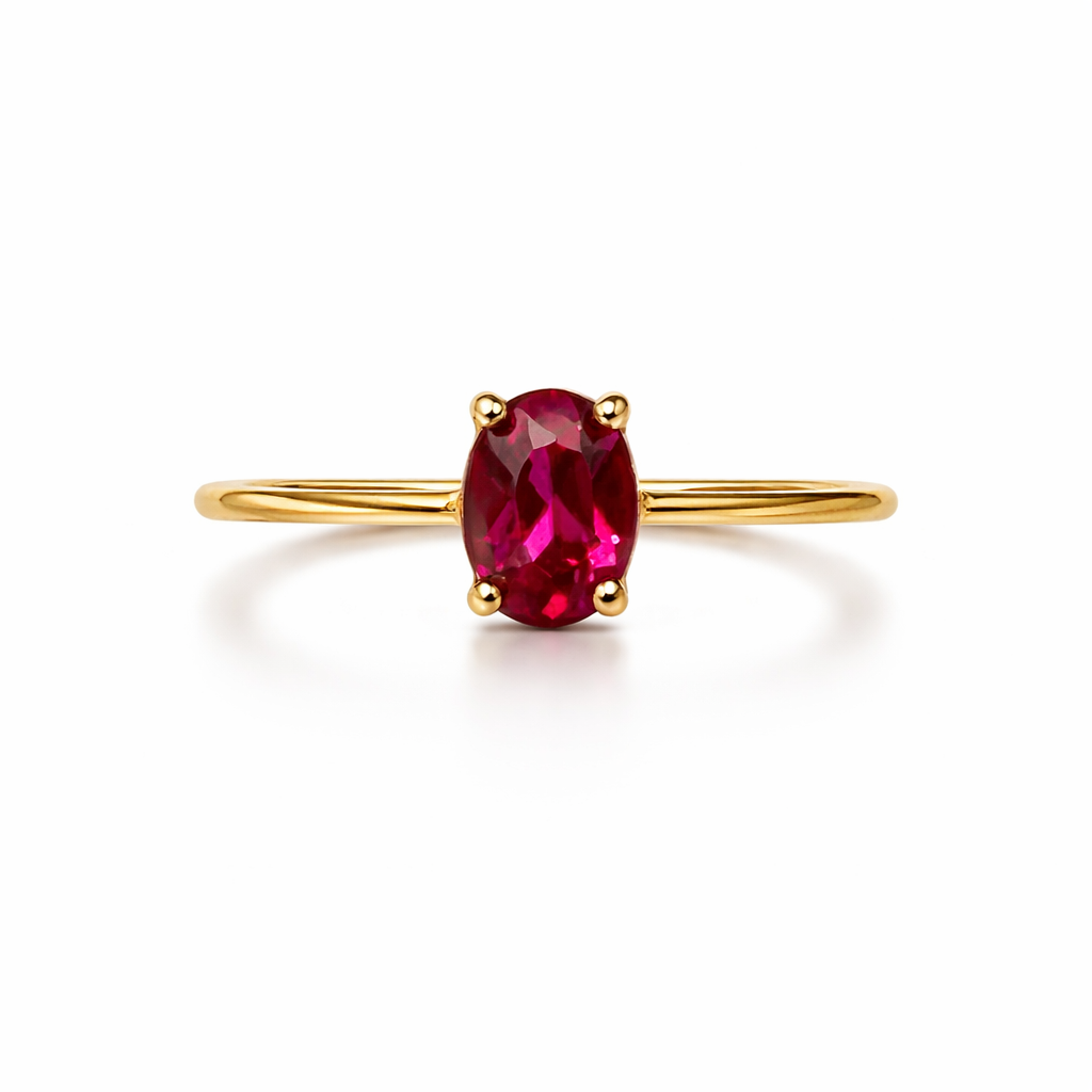 Anillo Espinela Rosa 1.03 ct en Oro 18K