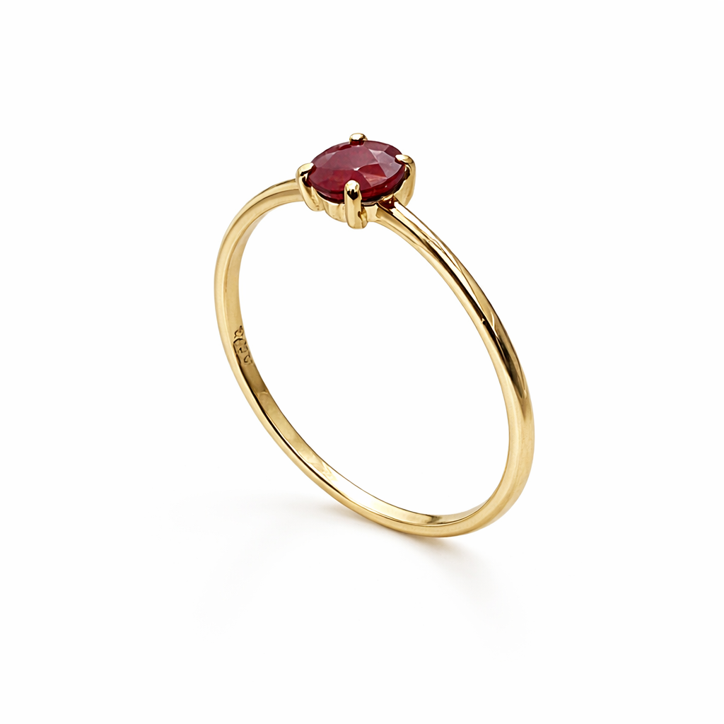 Anillo Rubí Clásico en Oro 18K
