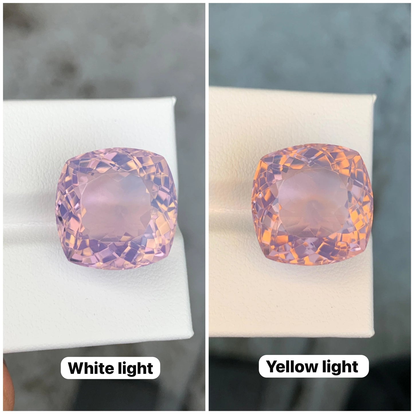 Cuarzo Natural Lavanda – Corte Cushion 22.89 ct