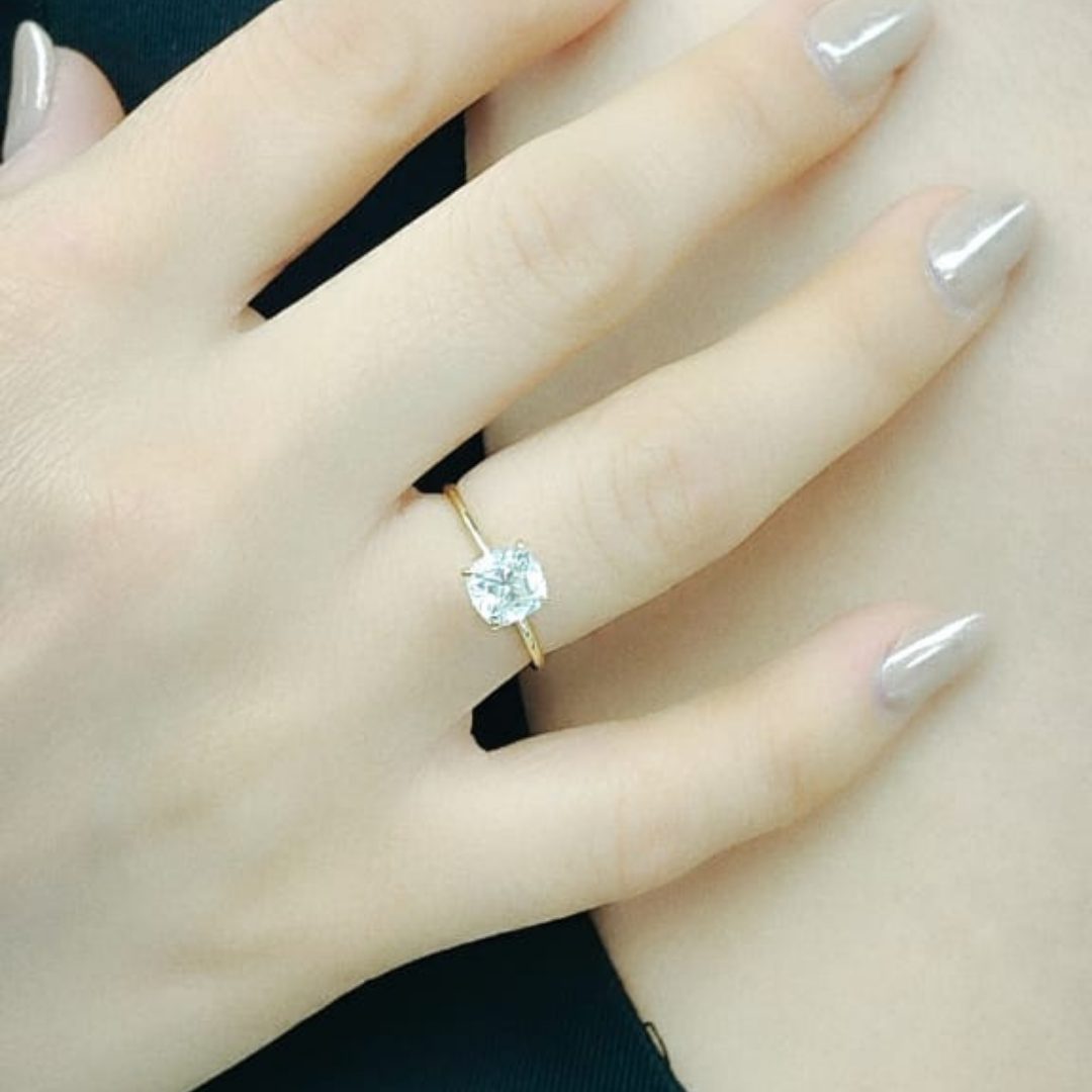 Anillo Solitario Cushion 1.065 ct