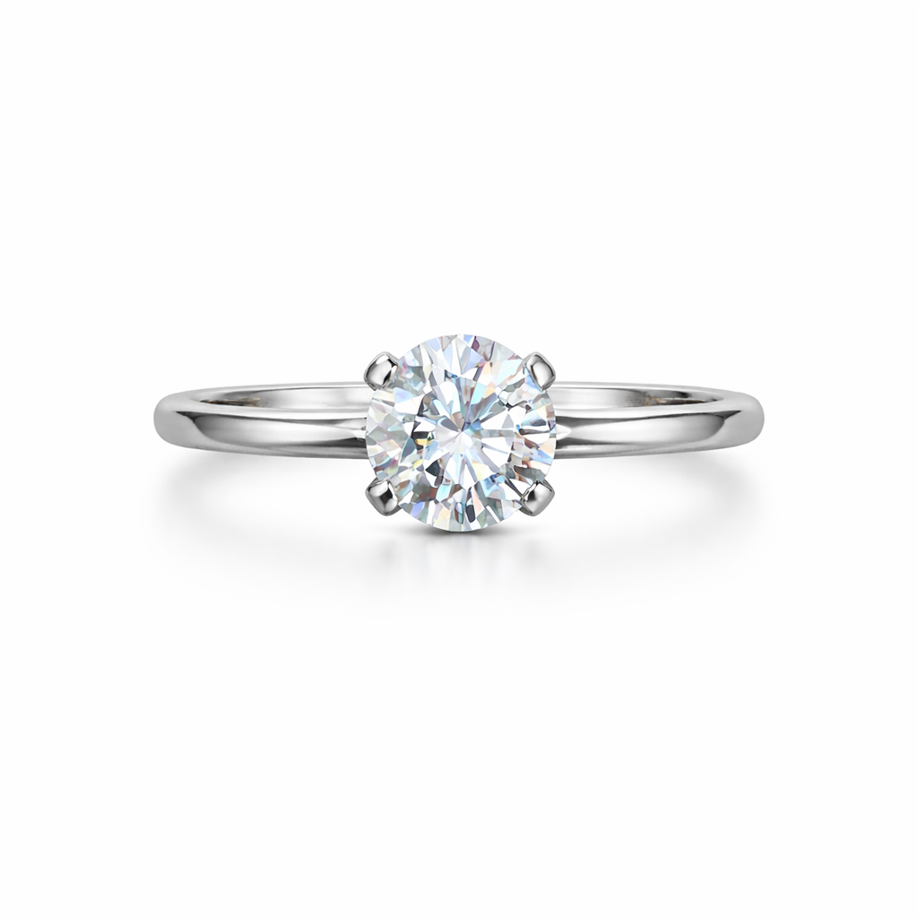 Anillo Solitario 0.80 ct – Oro Blanco 18K (Ley 750 con Paladio)