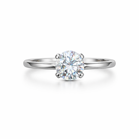 Anillo Solitario 0.80 ct – Oro Blanco 18K (Ley 750 con Paladio)