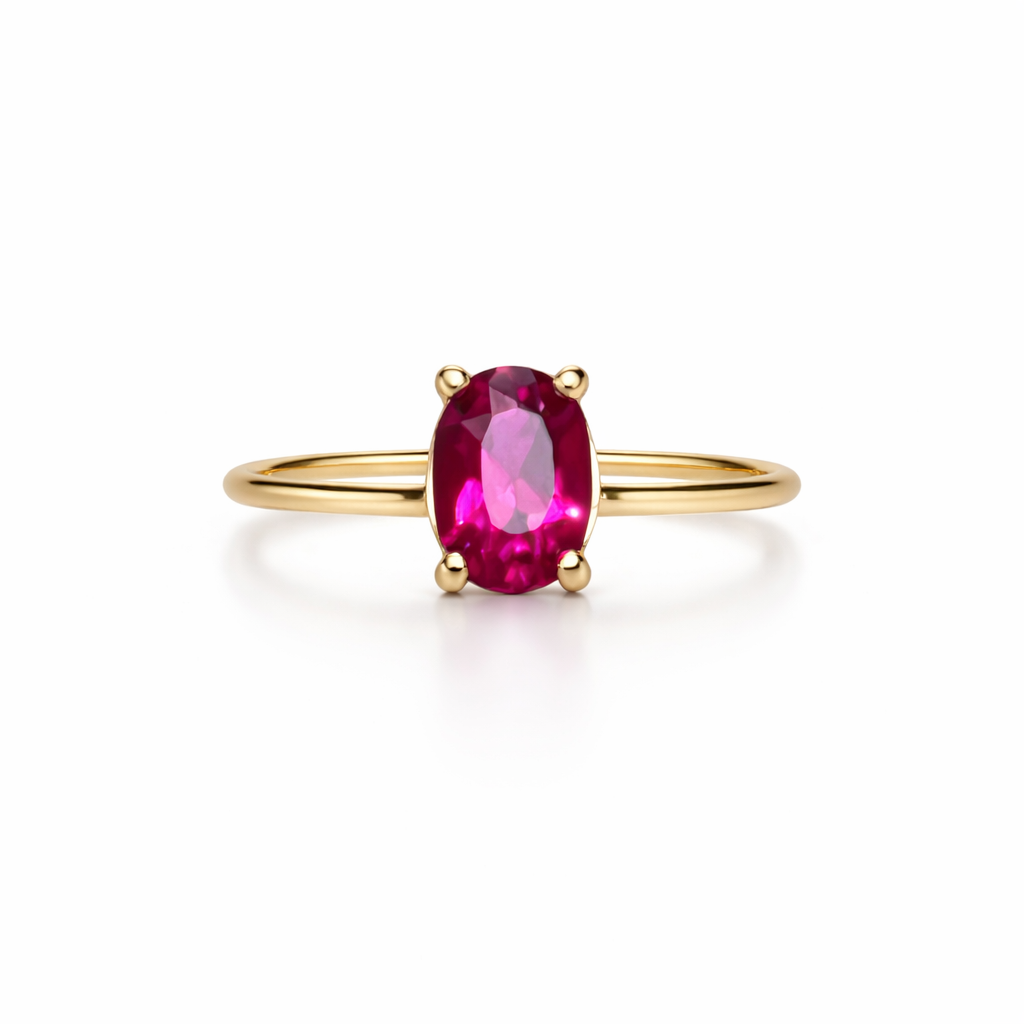Anillo Espinela Rosa 1.03 ct en Oro 18K