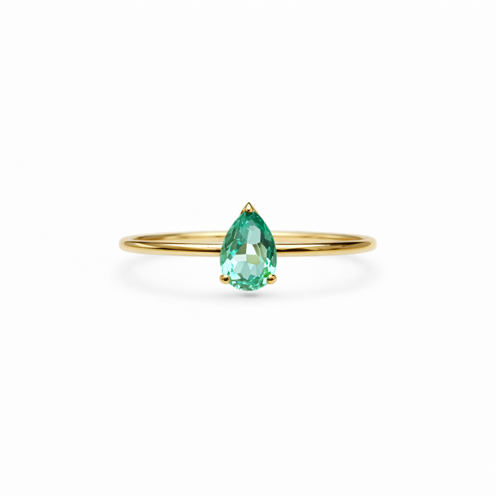 Anillo Esmeralda Gota 0.26 ct en Oro 18K