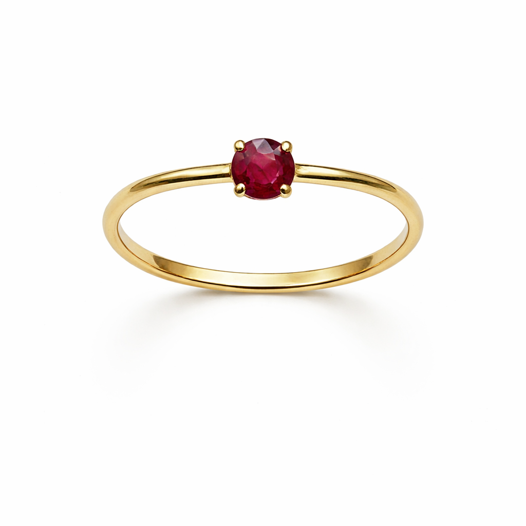 Anillo Rubí Clásico en Oro 18K