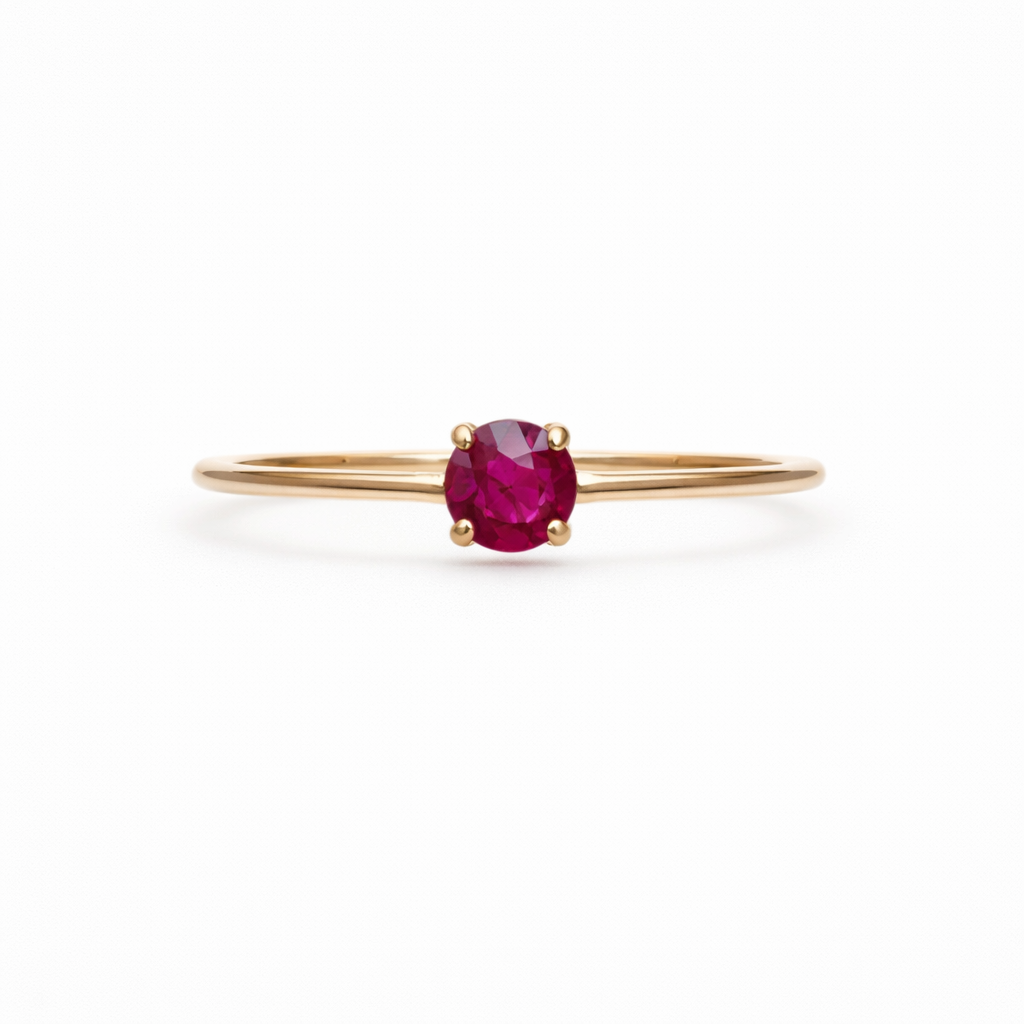Anillo Rubí Clásico en Oro 18K
