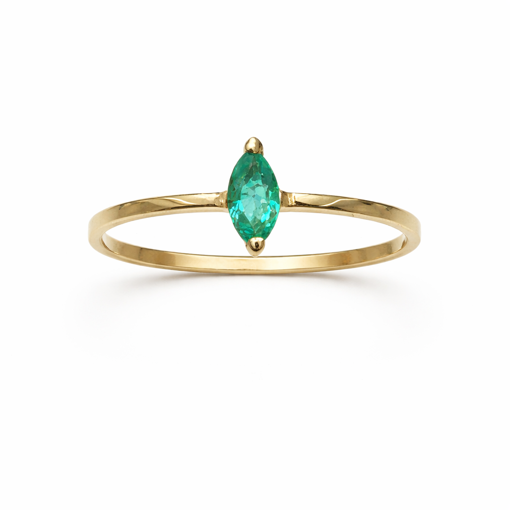 Anillo Esmeralda Marquise en Oro 18K
