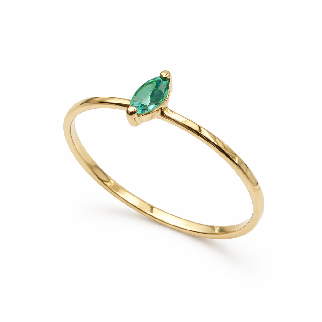 Anillo Esmeralda Marquise en Oro 18K