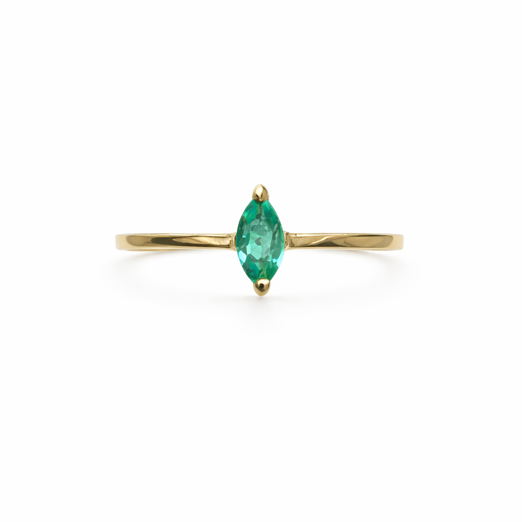 Anillo Esmeralda Marquise en Oro 18K