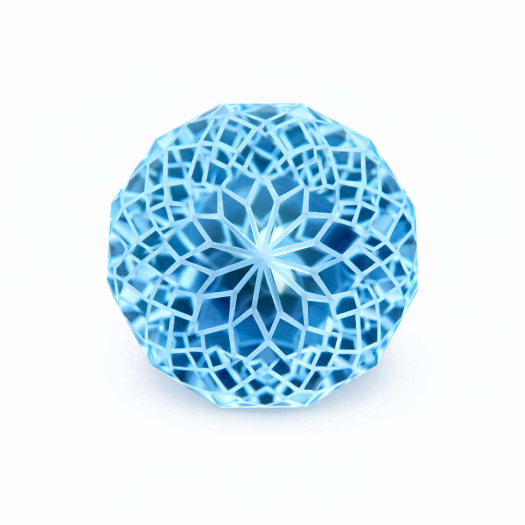 Topacio Azul Suizo de Corte de Flor Completa - 27.855 Quilates