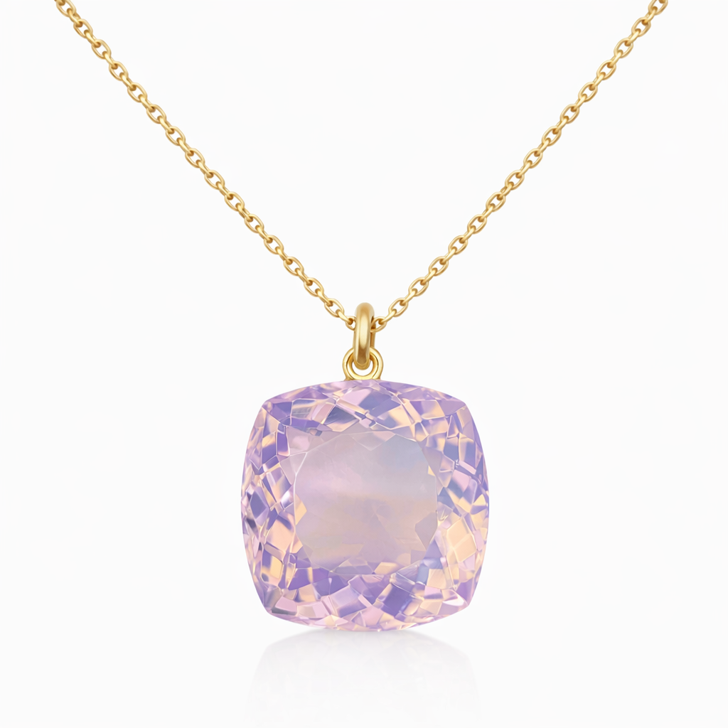 Cuarzo Natural Lavanda – Corte Cushion 22.89 ct