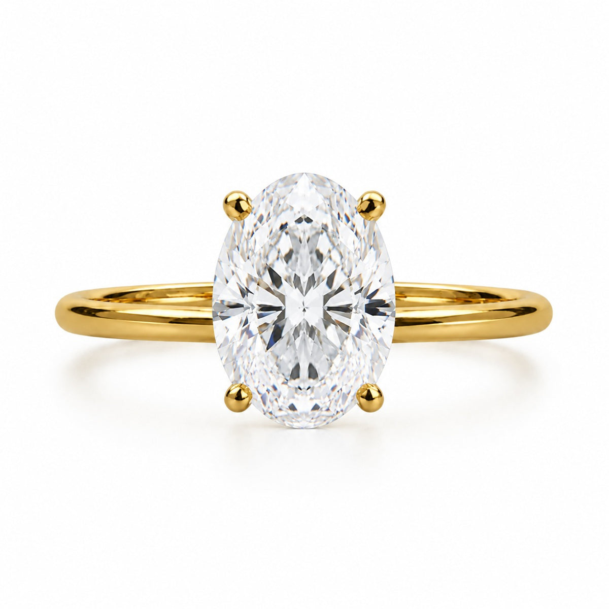 Anillo Oval 1.50 ct en oro amarillo 18K con moissanita GRA