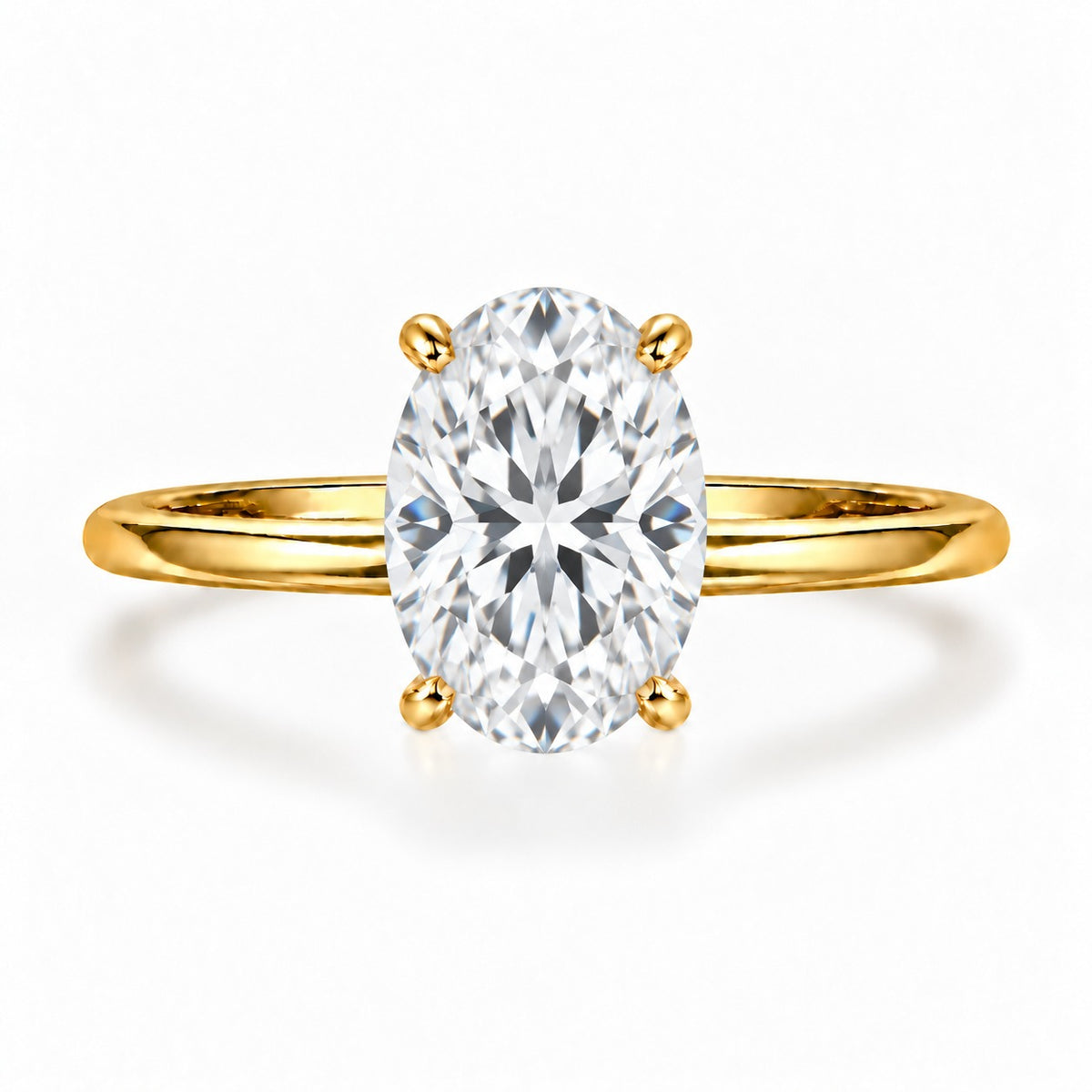 Anillo Oval H&A 2.00 ct en oro amarillo 18K con moissanita GRA, foto 1