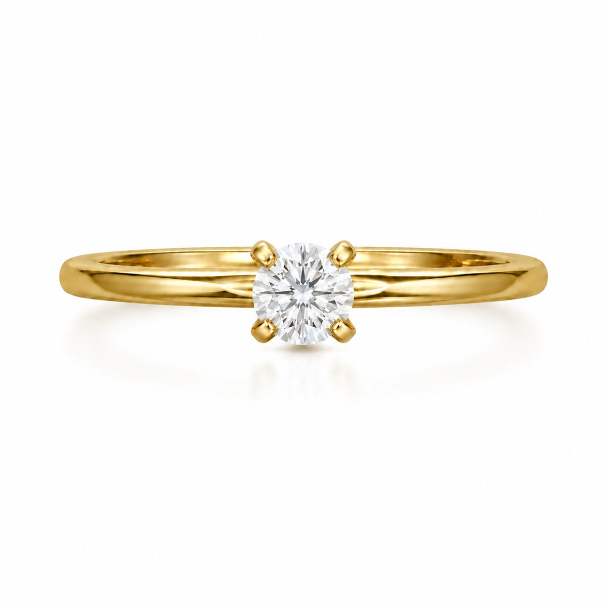 Anillo Round 0.40 ct en oro amarillo 18K con moissanita GRA