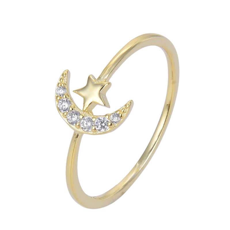 Anillo Luna y Estrella de Brillo