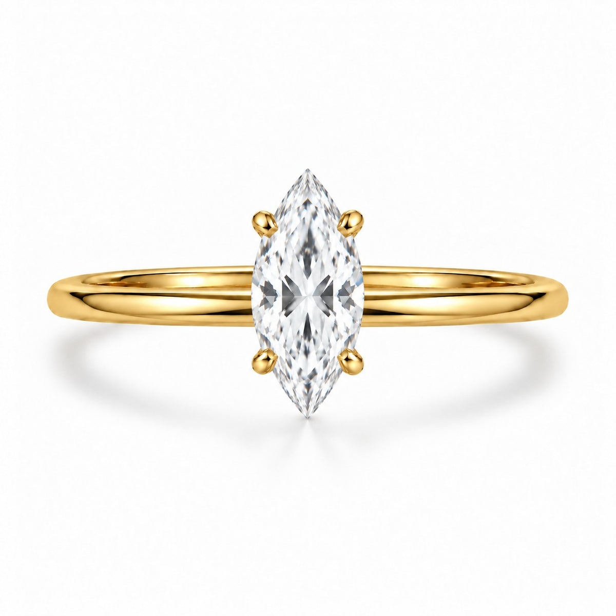 Anillo Marquise 0.80 ct en Oro Amarillo 18K