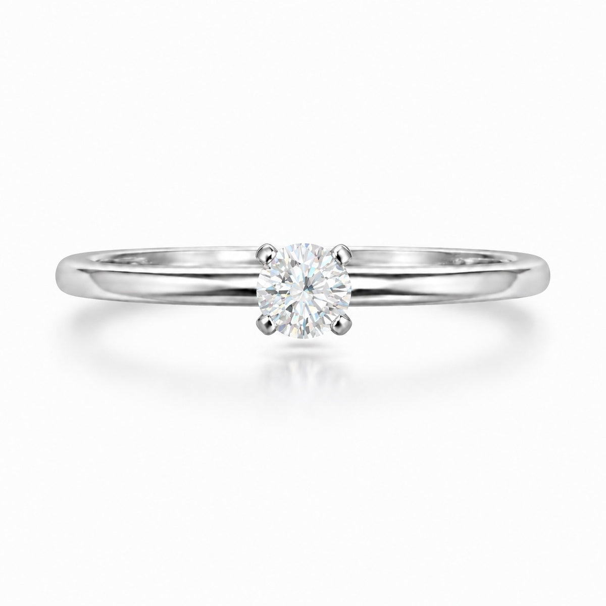 Anillo solitario 0.30 ct en oro blanco 18K