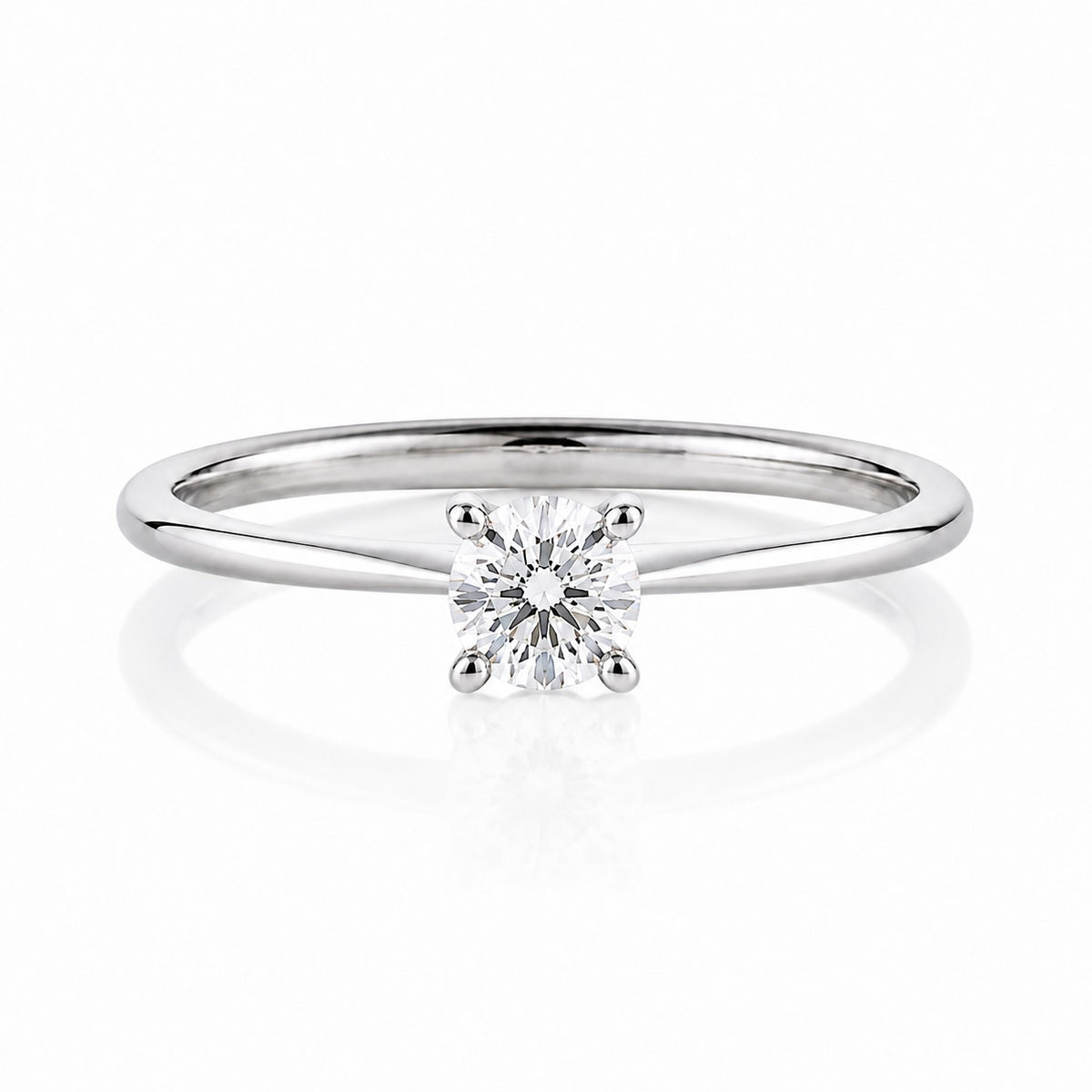 Anillo solitario 0.40 ct en oro blanco 18K