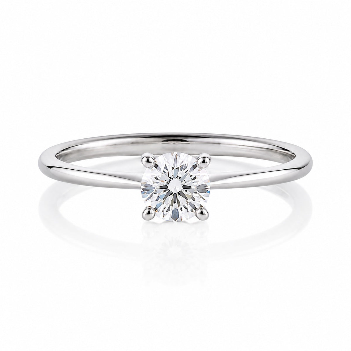 Anillo solitario 0.50 ct en oro blanco 18K